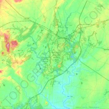 Cumberland Township topographic map, elevation, terrain