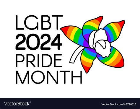 Lgbtq Pride Month 2024 Rainbow Logo Symbol Vector Image