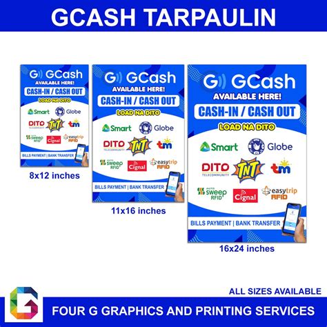 GCASH TARPAULIN COD AVAILABLE CASH IN OUT RATES Shopee Philippines