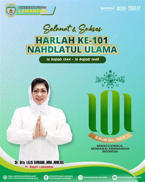 Selamat Dan Sukses Harlah Ke 101 NU Kabupaten Lamandau