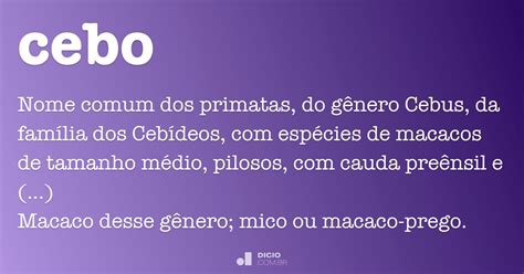 Cebo - Dicionário Online de Português
