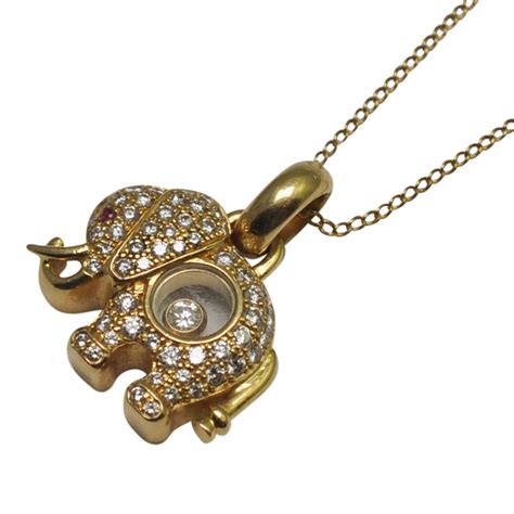 Chopard 18ct Happy Diamond Elephant Pendant Necklace Plaza Jewellery