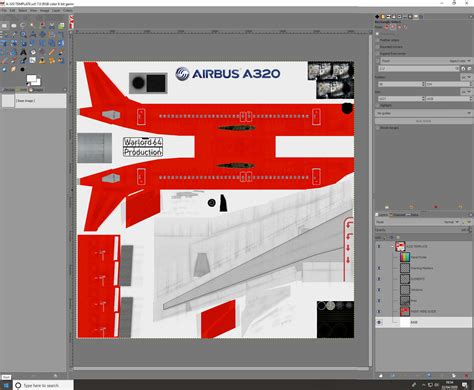 Airbus A320 Skin Template for Civil Aircraft Mod