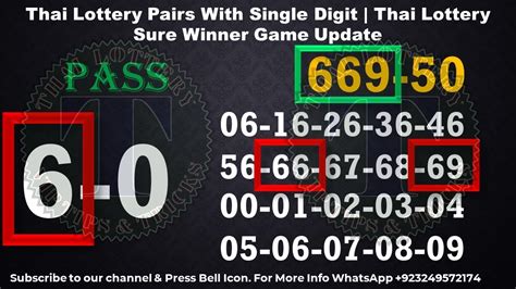 Thai Lottery Pairs With Single Digit Thai Lottery Sure Winner Game