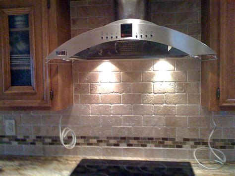 Ragland Tile & Interiors: Backsplash with 3x6 Tumbled Travertine with a ...