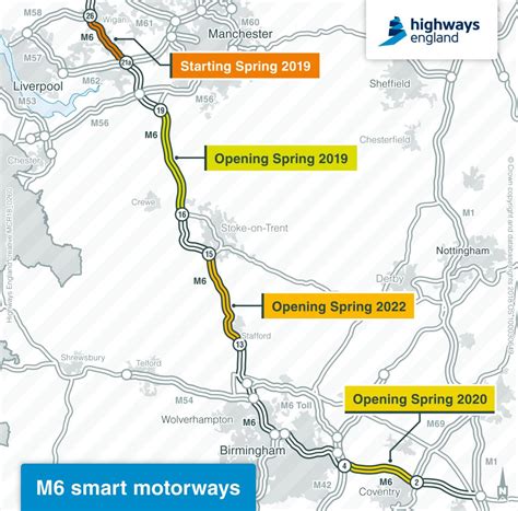M6 smart motorways map - Highways Today
