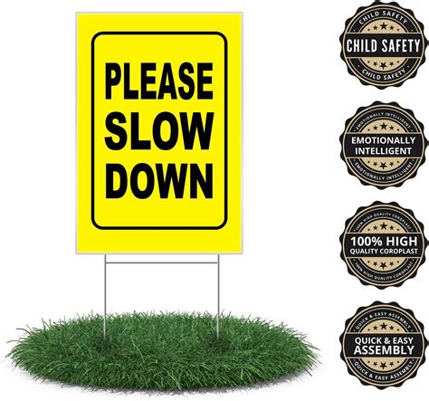 Yards And Driveways Slow Children At Play Yellow Yard Sign 18” X 24
