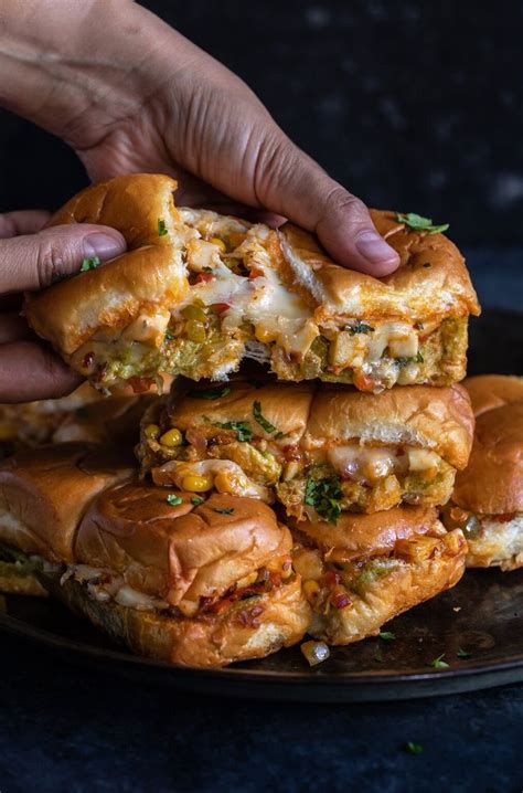 Cheesy Schezwan Paneer Sliders Cook With Manali Indian Food Recipes