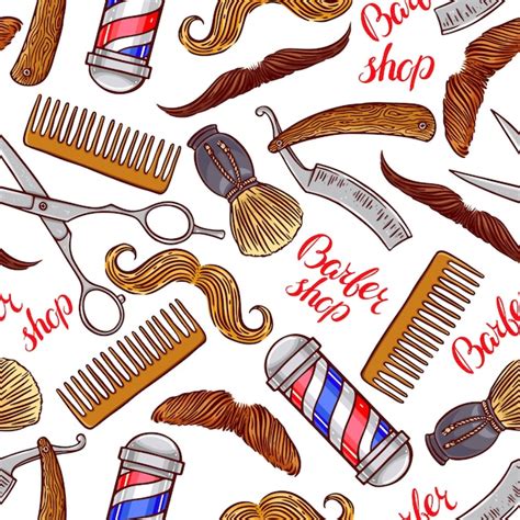 Premium Vector Barber Shop Seamless Pattern Of Hairdressing