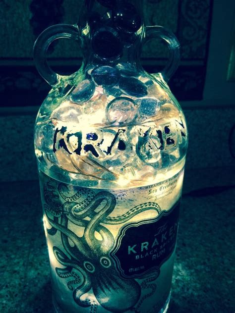 Illuminated Kraken Rum Bottle with LED by LogsLightsCreations