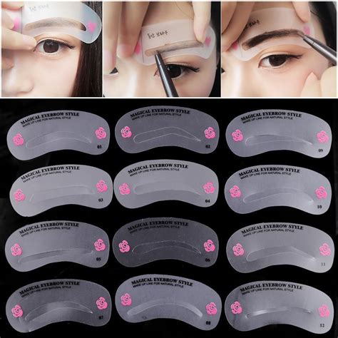 Diy New 24 Different Styles Eyebrow Shaping Stencils Grooming Makeup