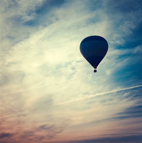 Silhouette Of Hot Air Balloon At Sunset Stock Image Image Of