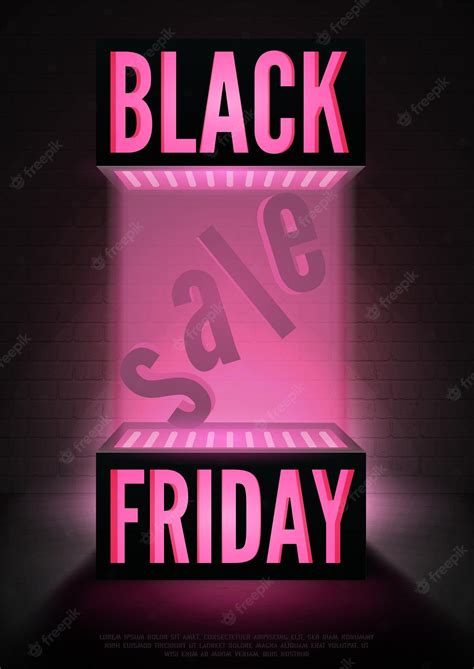 Premium Vector Black Friday Discount Offer Glowing Vertical Vector Banner Template