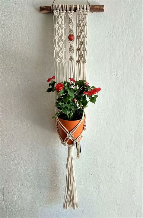 Macrame Pot Holder Macrame Plant Hanger Knotted Plant Hanger Wall