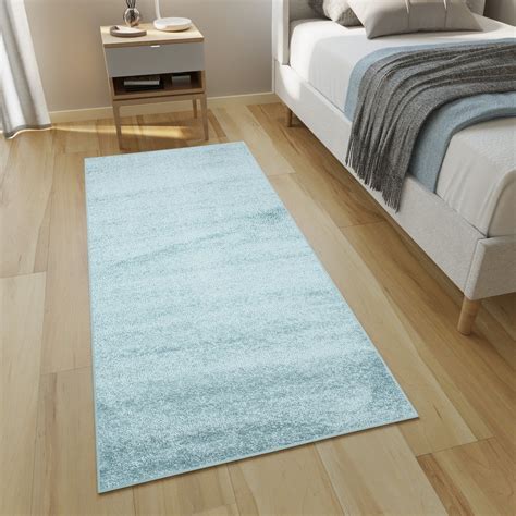 Tapiso Delhi Tapijtloper Vloerkleed Hoogpolig Blauw Fluffy Op Maat