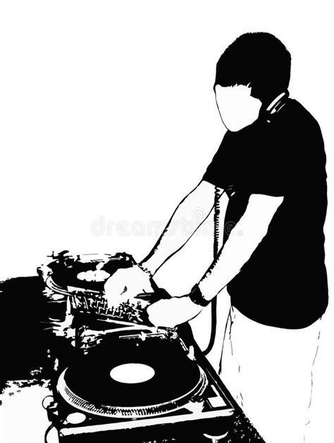 Black And White Cartoon Dj Division, Cartoon Drawing, Cartoon - Clip ...