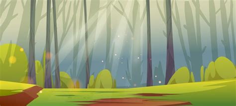 Vector Paisaje Con Pantano En Bosque Nocturno Vector Gratis