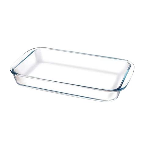 Dishware Set 7 4inch×12inch Rectangular Glass Baking Dish With Gray Lid 3 08pt（1 7l）