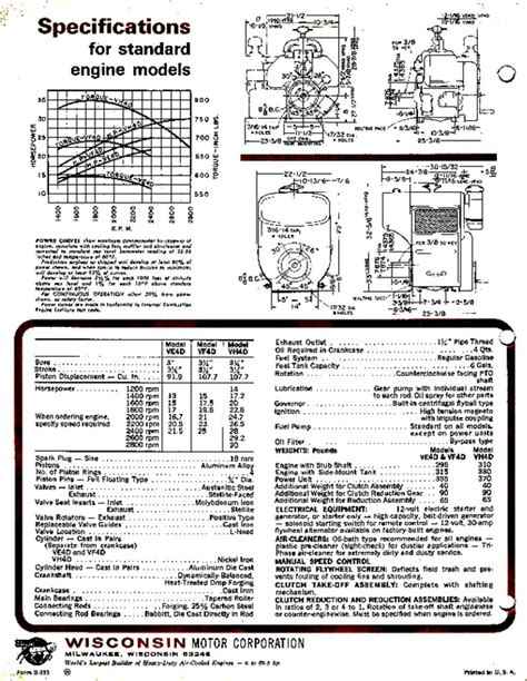 Wisconsin Engines Ve4d Vf4d And Vh4d Sales Brochure
