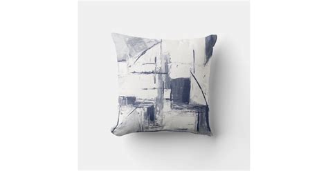 Bluegray And White Abstract Decor Pillow Zazzle