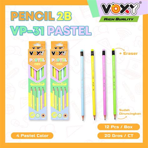 Jual Pensil 2b Pastel Voxy Murah 1pak 12 Pcs Shopee Indonesia