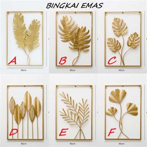 Promo Triple W Pajangan Hiasan Gantungan Dinding Daun Emas Wall