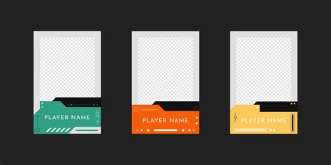 Collection Of Player Frames Template Game Card Frame Template Design