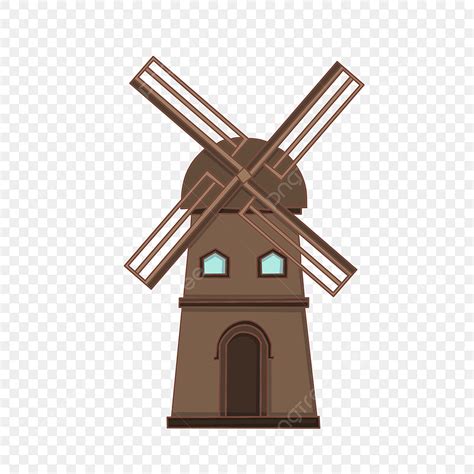 Windmill Illustration Hd Transparent Brown Windmill Decoration