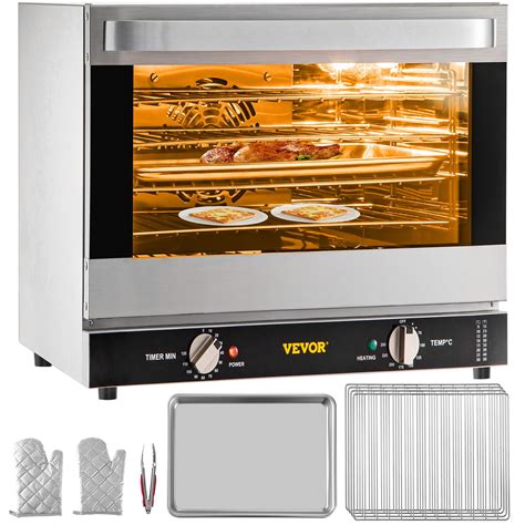 Vevorbrand Commercial Convection Oven 66l 60qt Half Size Conventional Oven Countertop 1800w 4