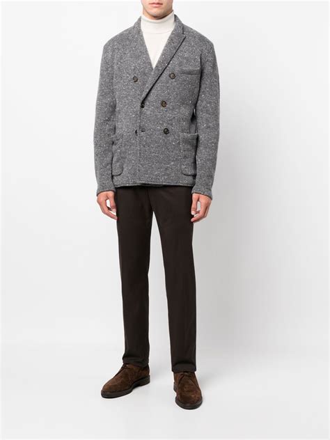 Eleventy Double Breasted Knit Blazer Farfetch