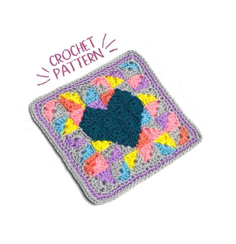 Crochet Coaster Pattern Pixel Heart Crochet Pattern Easy Diy Coaster Crochet Pattern