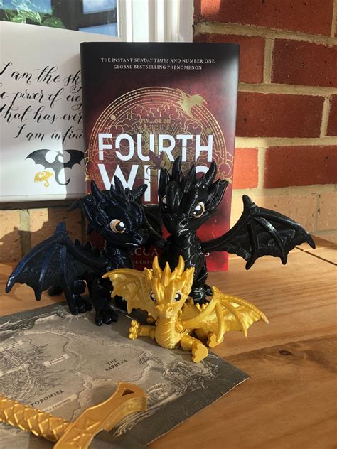 Black Blue And Gold Dragon Combo Set Inspired By Fourth Wing Tairn Andarna 3d Printed