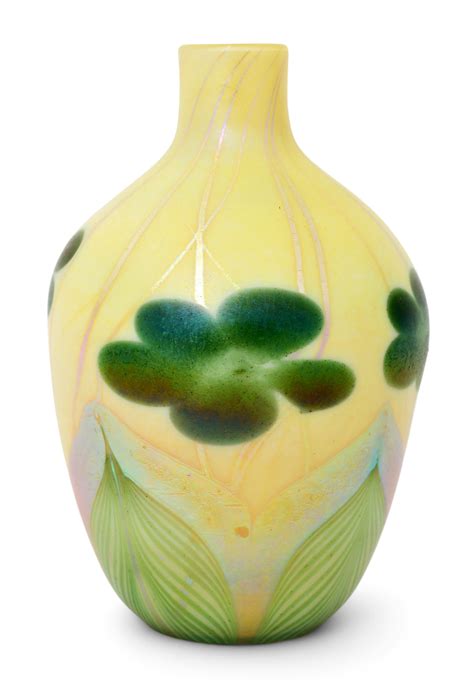 Lot Quezal Art Glass Decorated Vase