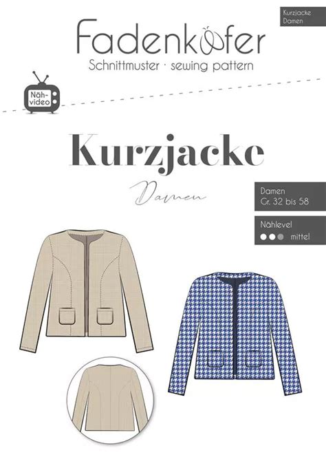 Schnittmuster Kurzjacke Damen Stoffhuus