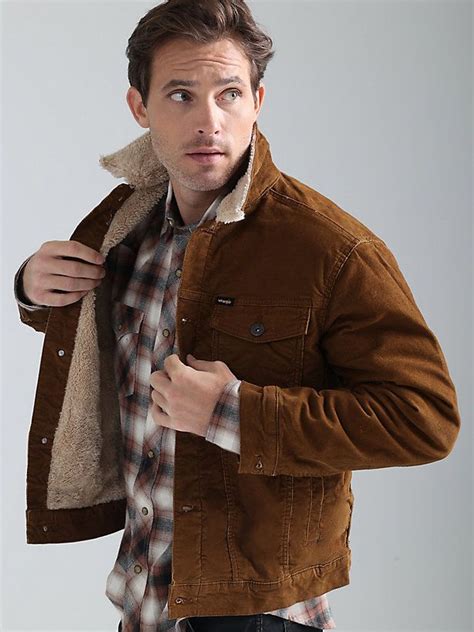 Corduroy Shop Corduroy From Wrangler® Sherpa Jacket Outfit Trucker Jacket Men Mens Sherpa