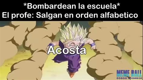 Meme de Dragon ball el profesor salgan en orden alfabético Meme