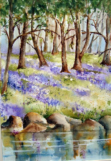 Watercolour Florals Bluebell Wood