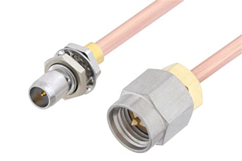 Slide On Bma Plug Bulkhead To Sma Male Cable Using Rg Coax