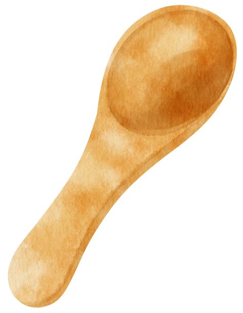 Wooden spoon Watercolor illustration 9660414 PNG