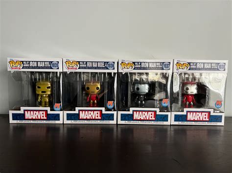 Funko Pop Pop Deluxe Hall Of Armor Iron Man 1035 1036 1037 1038 4 Figure Complete Set