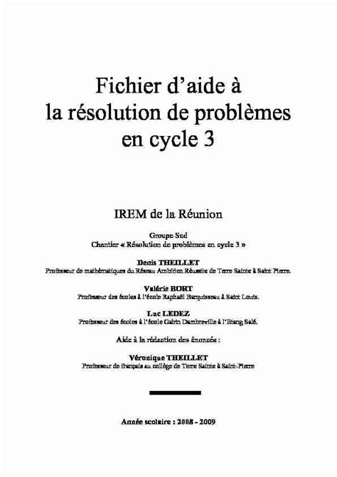 Fichier daide à la résolution de problèmes en cycle 3 PDF