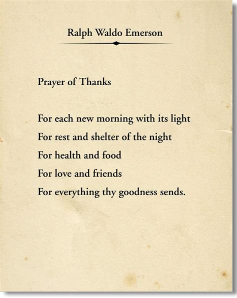 Ralph Waldo Emerson Thanksgiving Prayer