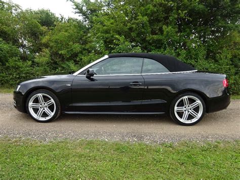 AUDI A5 S LINE CONVERTIBLE 2 0TDI BLACK 2010 REG LOW MILES AMAZING