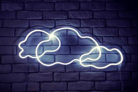 Cloud Neon Sign With Acrylic Plate Led Cloud Neon Light Neon Etsy