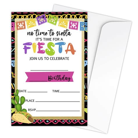 Mexican Fiesta Birthday Invitations
