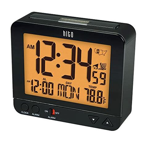 Hito 38 Digital Battery Atomic Alarm Clock Bedside Travel Auto Time