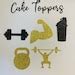 Gym Theme Cupcake Weight Lifting Cupcake Toppers Cross Fit Party