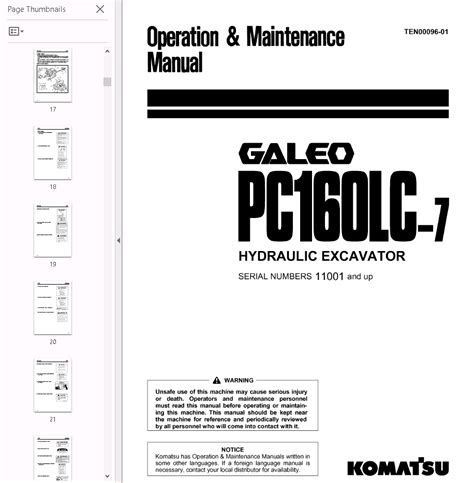 Komatsu Hydraulic Excavator Pc160lc 7k Pc180lc 7k Set Of Pdf Manuals