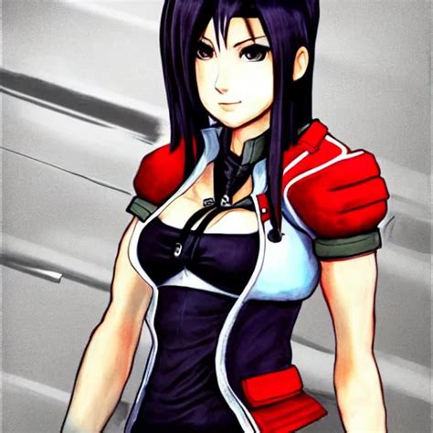 High Quality Art Of Tifa Lockhart Wearing A Shinra Stable Diffusion