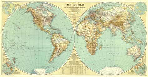 The World 1935 Wall Map By National Geographic Mapsales